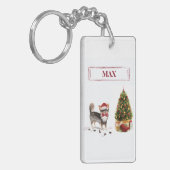 Chihuahua Funny Christmas Dog Tree Schlüsselanhänger (Vorderseite links)