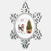 Chihuahua Funny Christmas Dog Tree Schneeflocken Zinn-Ornament (Rechts)