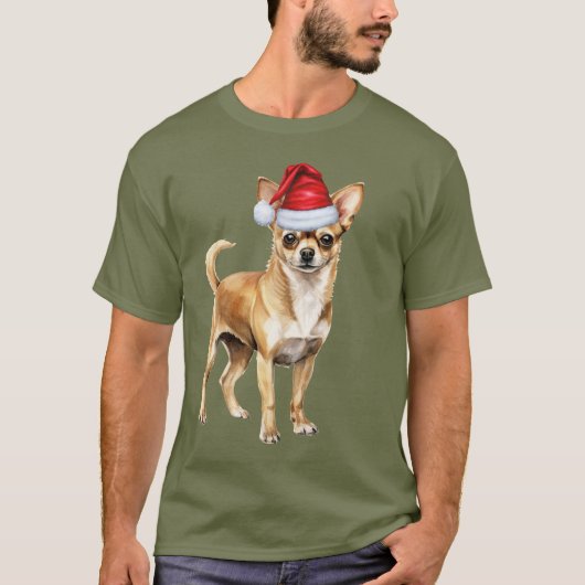 Chihuahua Funny Christmas Santa Dog T-Shirt (Vorderseite)
