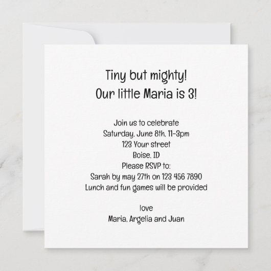 Chihuahua Geburtstagsfeier, Chihuahua Einladung (Rückseite)