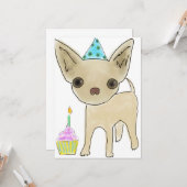 Chihuahua-Geburtstagskarte Karte (Vorderseite/Rückseite Beispiel)
