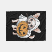 Chihuahua Geist Hund Halloween Fleecedecke (Vorderseite (Horizontal))