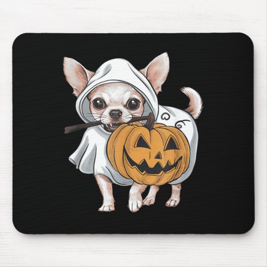Chihuahua Geist Hund Halloween Mousepad (Vorne)