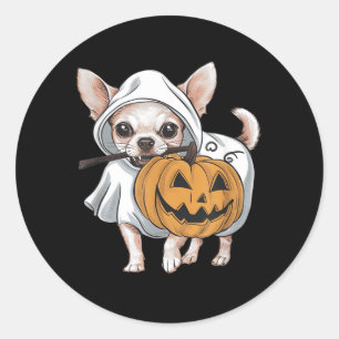 Chihuahua Geist Hund Halloween Runder Aufkleber