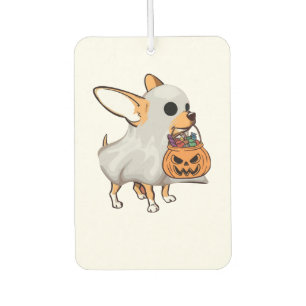 Chihuahua-Geist-Kürbis-Halloween-Shirt Autolufterfrischer