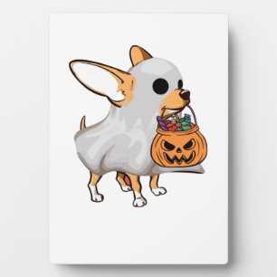 Chihuahua-Geist-Kürbis-Halloween-Shirt Fotoplatte