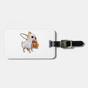Chihuahua-Geist-Kürbis-Halloween-Shirt Gepäckanhänger