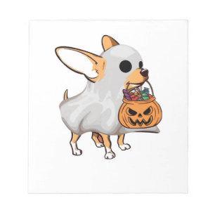 Chihuahua-Geist-Kürbis-Halloween-Shirt Notizblock