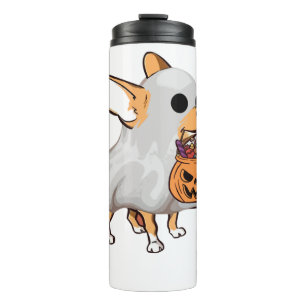 Chihuahua-Geist-Kürbis-Halloween-Shirt Thermosbecher