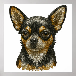 Chihuahua Gemstone Mosaik Art Poster