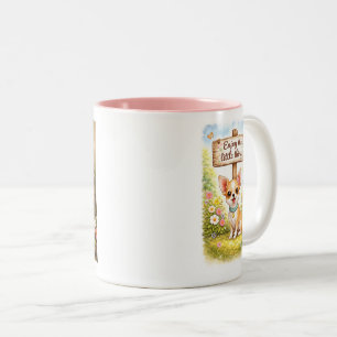 Chihuahua Genieße die kleinen Dinge. Zweifarbige Tasse