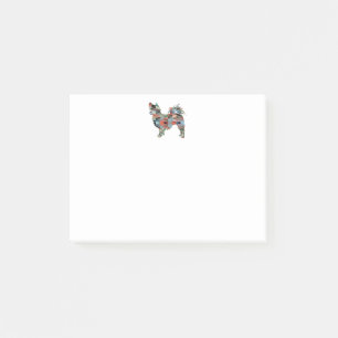 Chihuahua Geo Silhouette Kariert Post-it Klebezettel