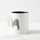 Chihuahua Geo Silhouette Kariert Zweifarbige Tasse (Vorderseite Links)