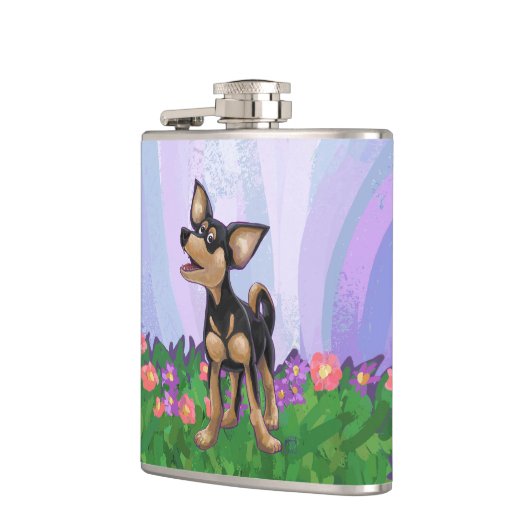 Chihuahua Geschenke und Accessoires Flachmann (Links)