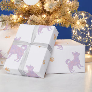 Chihuahua-Geschenkpapier – Minimalistisches Lavend Geschenkpapier