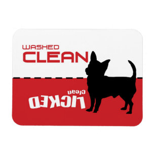 Chihuahua, Geschirrspüler Magnet - geleckt sauber