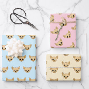 Chihuahua-Gesicht Geschenkpapier Set