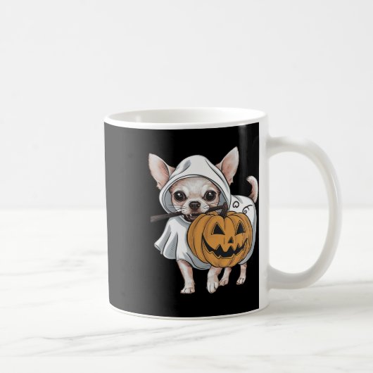 Chihuahua Ghost Dog Halloween Kaffeetasse (Rechts)