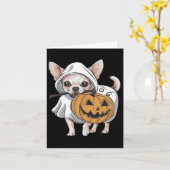 Chihuahua Ghost Dog Halloween Karte (Gelbe Blume)