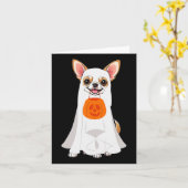 Chihuahua Ghost Pumpkin Halloween Fall Dog Lover W Karte (Gelbe Blume)