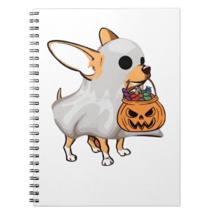 Chihuahua Ghost Pumpkin Halloween Shirt Notizblock