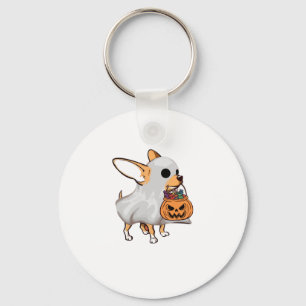 Chihuahua Ghost Pumpkin Halloween Shirt Schlüsselanhänger