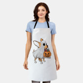 Chihuahua Ghost Pumpkin Halloween Shirt Schürze (Getragen)