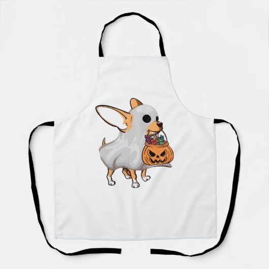 Chihuahua Ghost Pumpkin Halloween Shirt Schürze (Vorderseite)