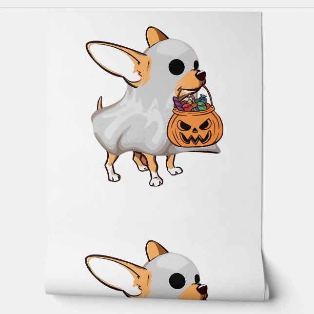 Chihuahua Ghost Pumpkin Halloween Shirt Tapete (Abrollen)