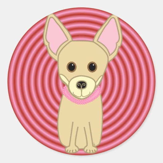 Chihuahua Girl Runder Aufkleber (Vorderseite)