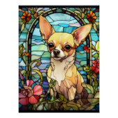 Chihuahua Glasfensterdesign Poster (Vorderseite)