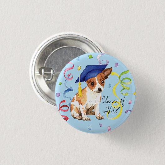 Chihuahua Graduate Button (Vorne & Hinten)