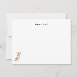 Chihuahua Gray Border Personalisiert Stationery Mitteilungskarte