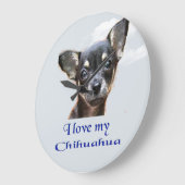 Chihuahua Große Wanduhr (Winkel)