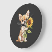 Chihuahua   große wanduhr (Winkel)