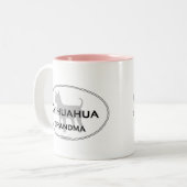 Chihuahua-Großmutter Zweifarbige Tasse (Vorderseite Links)