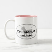 Chihuahua-Großmutter Zweifarbige Tasse (Links)