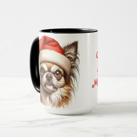 Chihuahua Grumpy Weihnachtscoffee Tasse Cup (Vorderseite Links)
