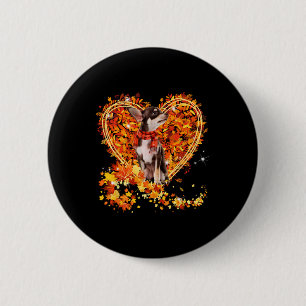 Chihuahua Hallo Herbstleaves Herbst Thanksgiv Button
