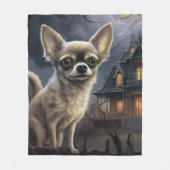 Chihuahua Halloween Beängstigend Fleecedecke (Vorderseite)