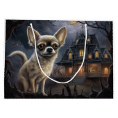 Chihuahua Halloween Beängstigend Große Geschenktüte (Rückseite)