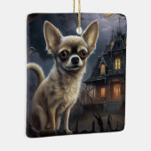 Chihuahua Halloween Beängstigend Keramikornament (Rechts)