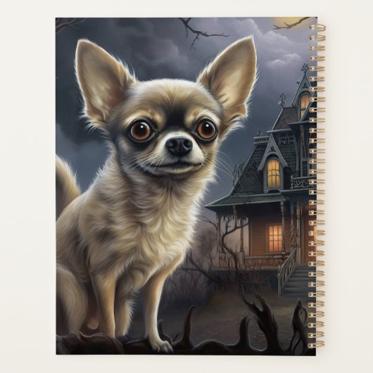 Chihuahua Halloween Beängstigend Planer (Rückseite)
