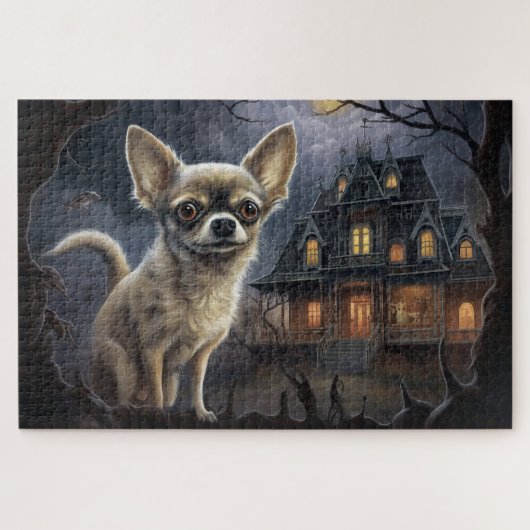 Chihuahua Halloween Beängstigend Puzzle (Horizontal)