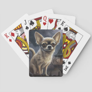 Chihuahua Halloween Beängstigend Spielkarten