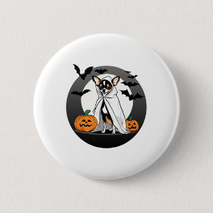 Chihuahua Halloween Ghost Costume Pumpkin - Klein Button
