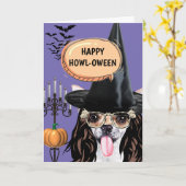 Chihuahua halloween Hund Hexe glücklicher Hals Karte (Gelbe Blume)