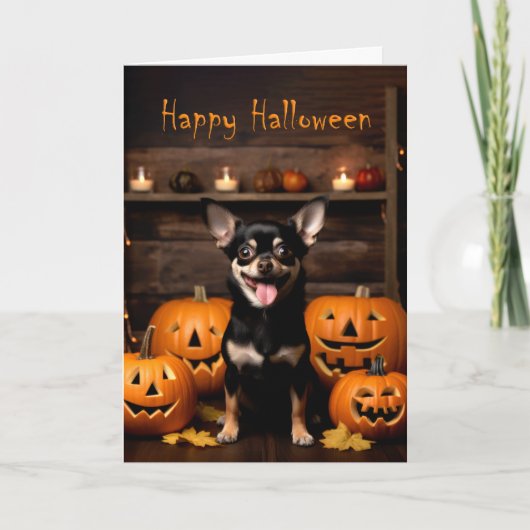 Chihuahua Halloween Karte (Vorderseite)