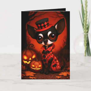 Chihuahua-Halloween-Kostüm-Illustration Karte