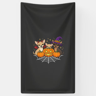 Chihuahua Halloween Kürbis Hexe Hund Design Banner